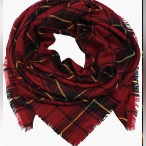 Ralph Lauren Red Plaid Scarf NWT